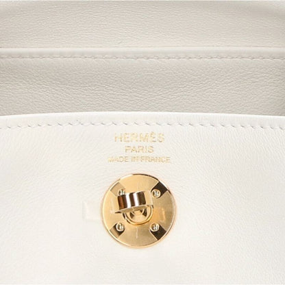 HERMES Lindy Mini 20 Swift Shoulder Bag White Size ONE SIZE
