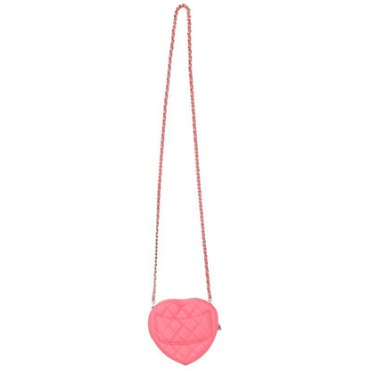 CHANEL Matelasse Heart Chain Shoulder Bag Pink Size ONE SIZE
