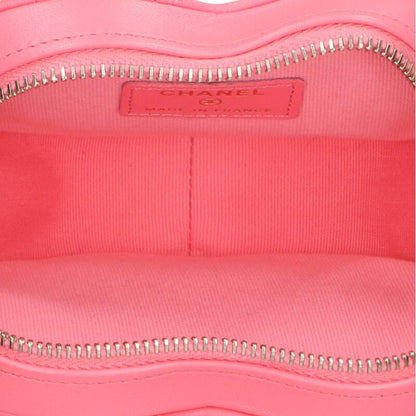 CHANEL Matelasse Heart Chain Shoulder Bag Pink Size ONE SIZE