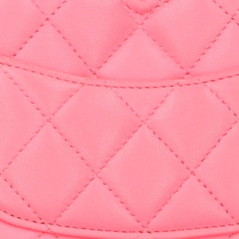 CHANEL Matelasse Heart Chain Shoulder Bag Pink Size ONE SIZE