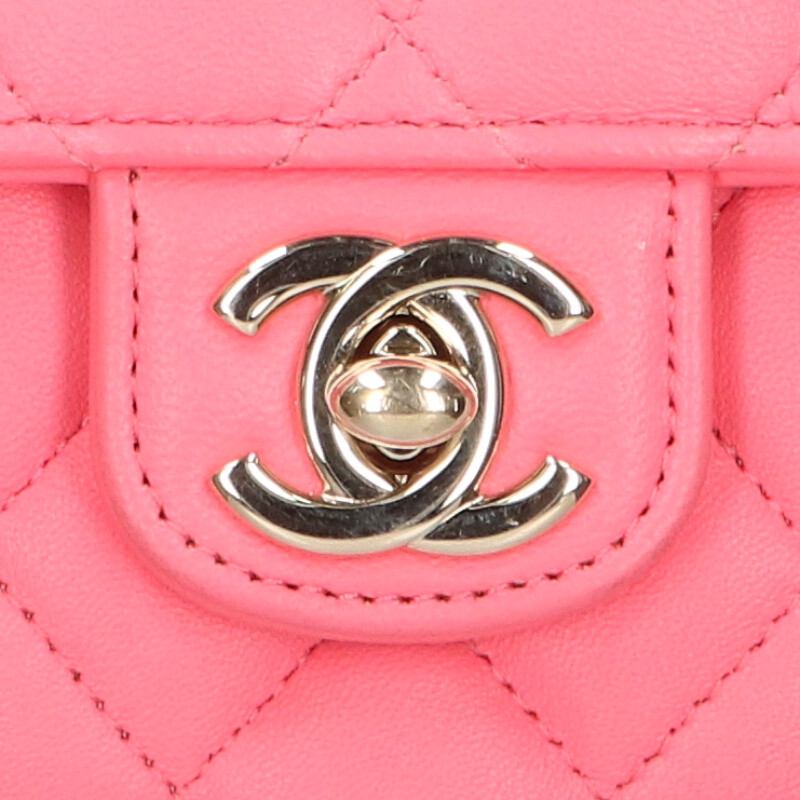 CHANEL Matelasse Heart Chain Shoulder Bag Pink Size ONE SIZE