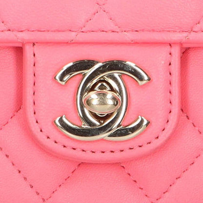 CHANEL Matelasse Heart Chain Shoulder Bag Pink Size ONE SIZE