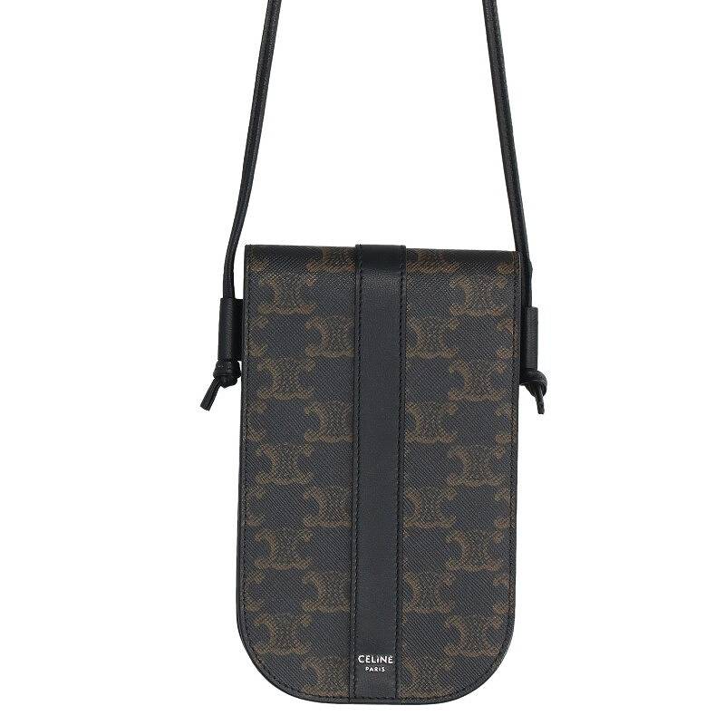 CELINE Triomphe Canvas Mobile Shoulder Pouch Size ONE SIZE