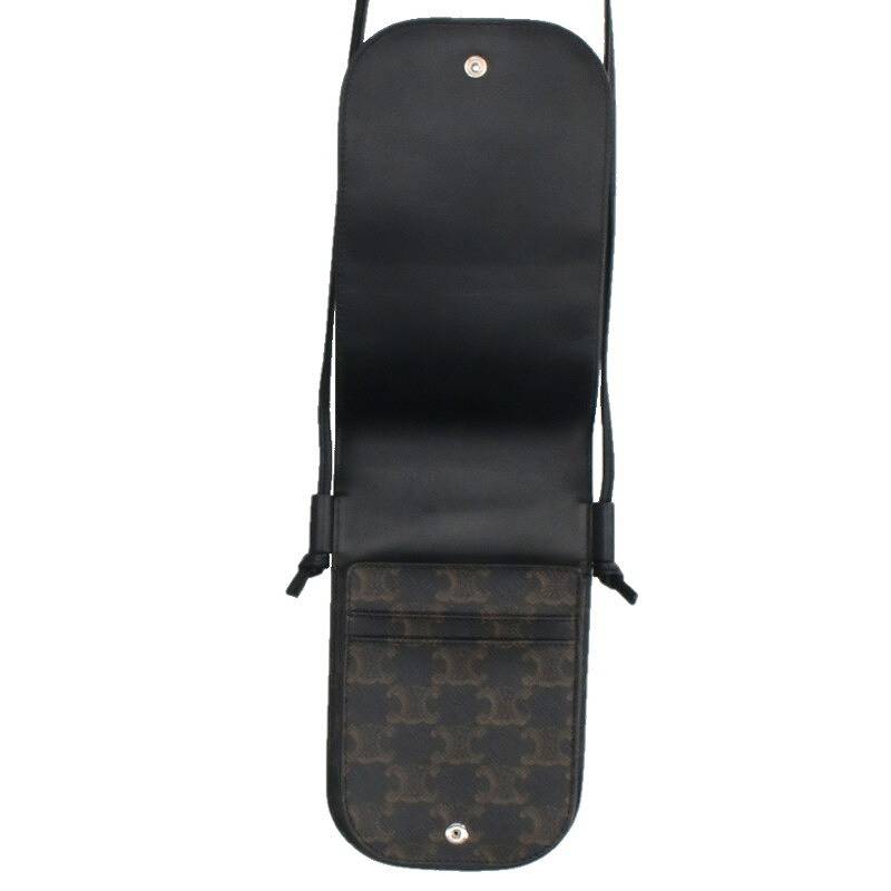 CELINE Triomphe Canvas Mobile Shoulder Pouch Size ONE SIZE