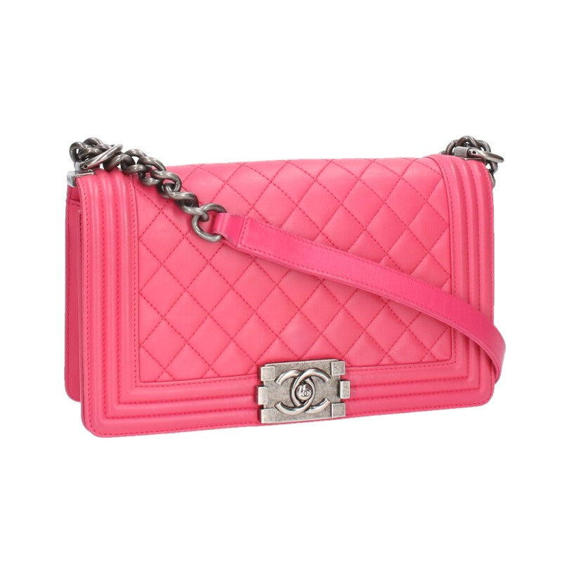 CHANEL Boy Chanel Coco Mark Quilted Shoulder Size ONE SIZE