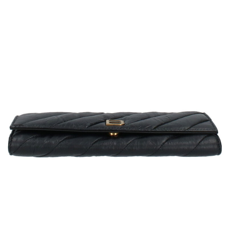 Balenciaga Logo Leather Chain Shoulder Bag Black x Gold