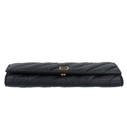 Balenciaga Logo Leather Chain Shoulder Bag Black x Gold