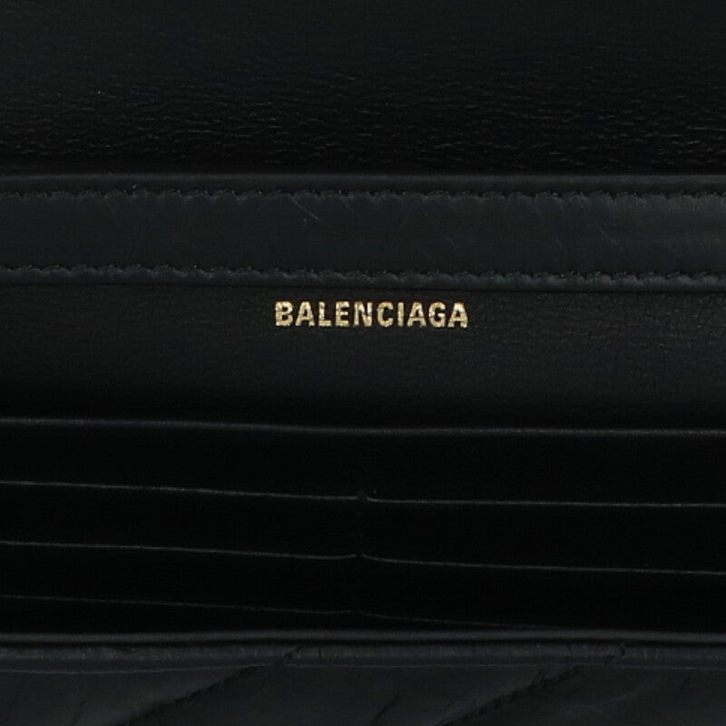 Balenciaga Logo Leather Chain Shoulder Bag Black x Gold