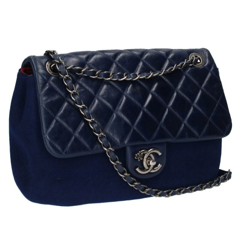 CHANEL Matelasse Lambskin Wool Chain Shoulder Size ONE SIZE