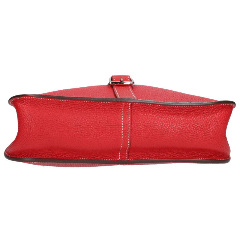 HERMES Halzan 31 Taurillon Clemence Rouge Size ONE SIZE