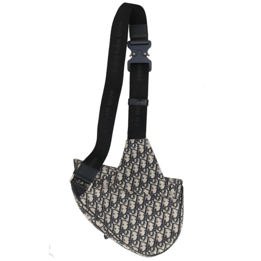 DIOR Saddle Oblique Jacquard Shoulder Bag Navy Size ONE SIZE