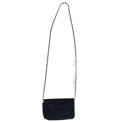 CHANEL Star Rhinestone Suede Chain Wallet Bag Size ONE SIZE
