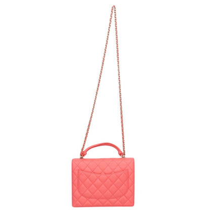 CHANEL Lambskin Chain Shoulder Bag Pink Size ONE SIZE