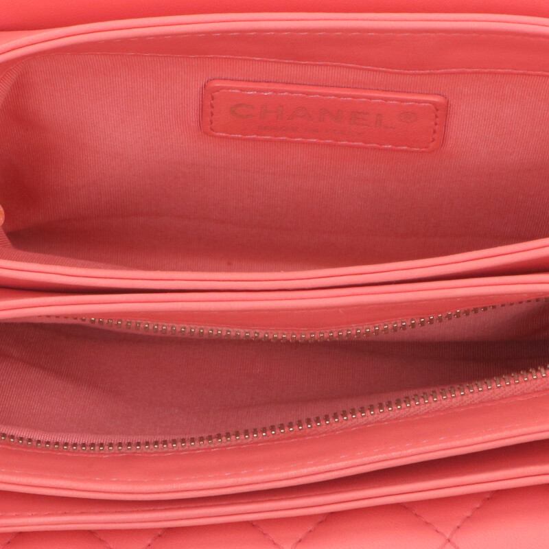 CHANEL Lambskin Chain Shoulder Bag Pink Size ONE SIZE