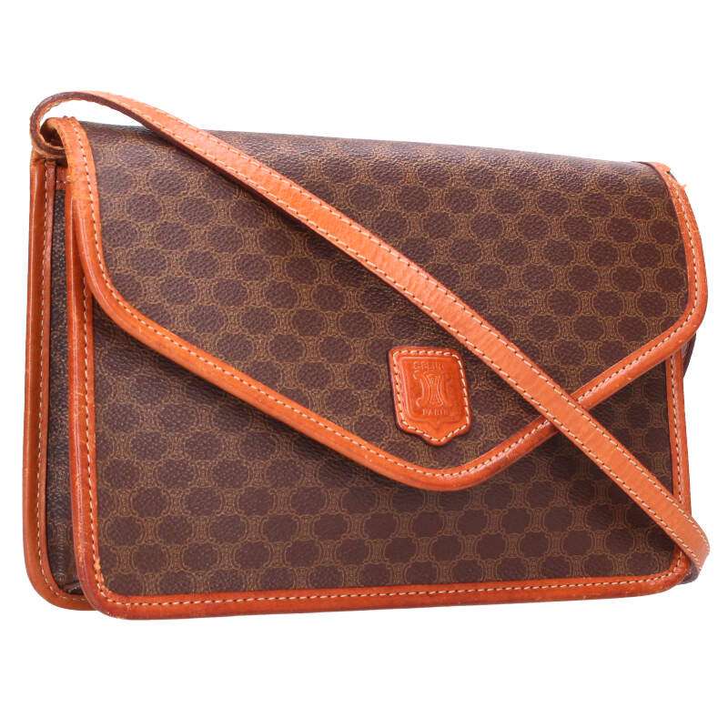 CELINE Macadam Clutch Shoulder Bag Brown Size ONE SIZE