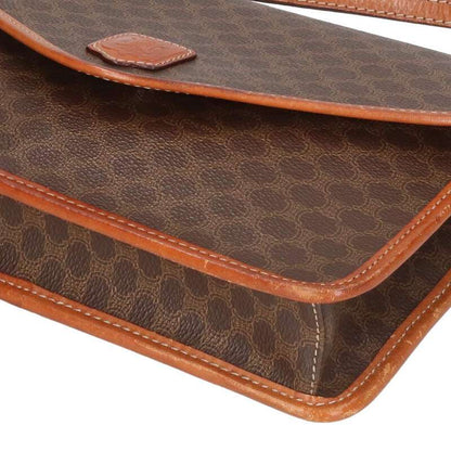 CELINE Macadam Clutch Shoulder Bag Brown Size ONE SIZE