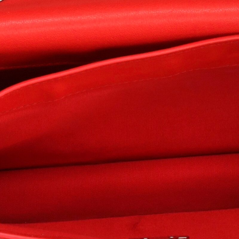 CHANEL Calfskin Chain Shoulder Bag Red Size ONE SIZE