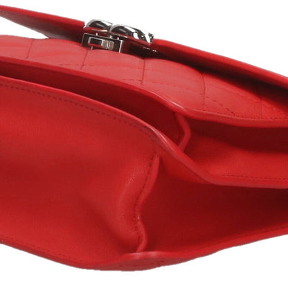 CHANEL Calfskin Chain Shoulder Bag Red Size ONE SIZE