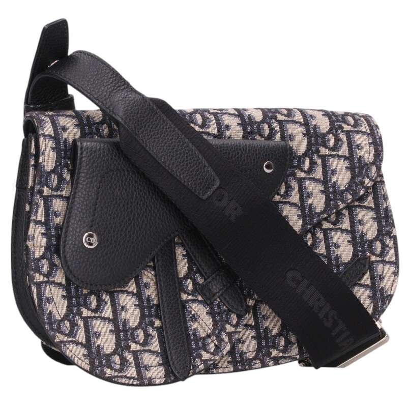 DIOR Saddle Oblique Jacquard Calfskin Shoulder Size Multi