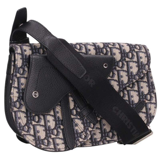 DIOR Saddle Oblique Jacquard Calfskin Shoulder Size Multi