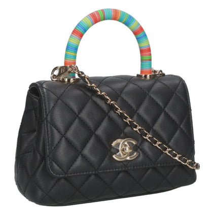 CHANEL Coco Handle XXS Lambskin Chain Shoulder Size ONE SIZE