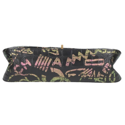 CHANEL 2.55 Graffiti Croco Embossed Double Size ONE SIZE