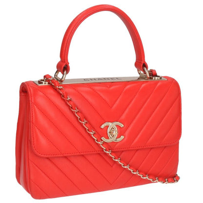 CHANEL Trendy CC Chevron Lambskin Top Handle Size ONE SIZE