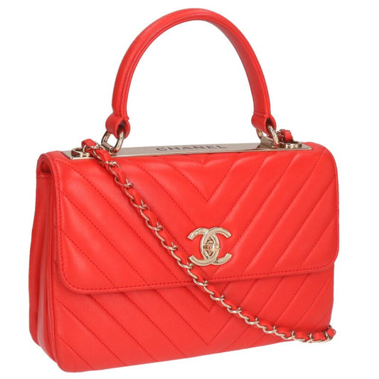 CHANEL Trendy CC Chevron Lambskin Top Handle Size ONE SIZE