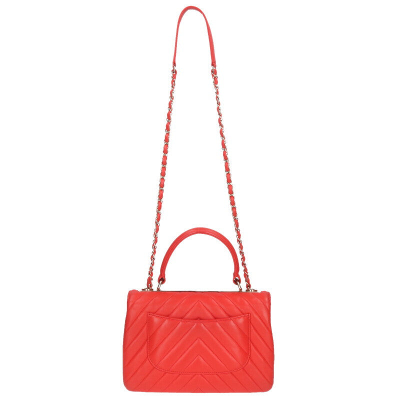 CHANEL Trendy CC Chevron Lambskin Top Handle Size ONE SIZE