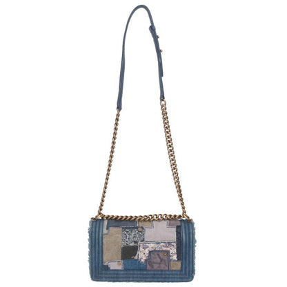 CHANEL Boy Chanel 25 Denim Patchwork Shoulder Bag Size 25