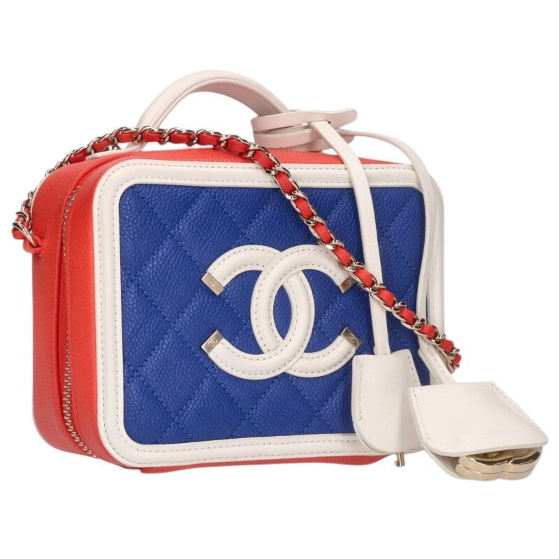 CHANEL CC Filigree Caviar Skin Vanity Chain Size ONE SIZE