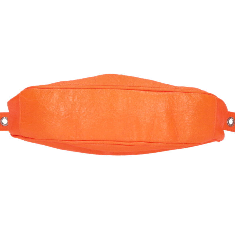 Balenciaga Leather Stud Shoulder Bag Orange x Silver