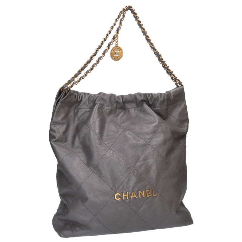 CHANEL 22 Large Shiny Calf Chain Shoulder Bag Size ONE SIZE