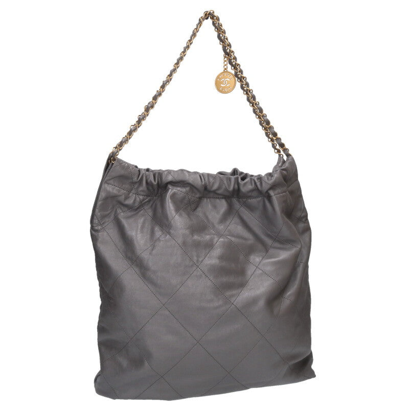 CHANEL 22 Large Shiny Calf Chain Shoulder Bag Size ONE SIZE