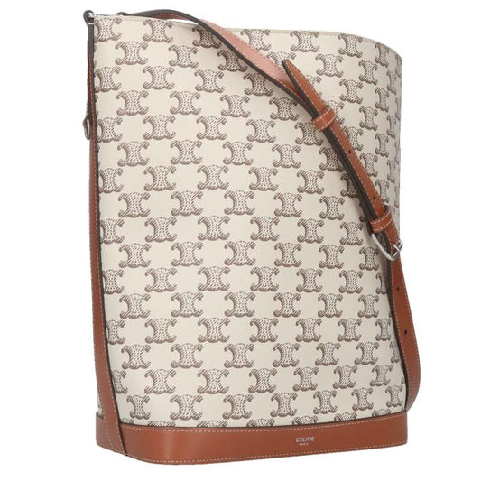CELINE Triomphe Canvas Bucket Shoulder Bag Size ONE SIZE