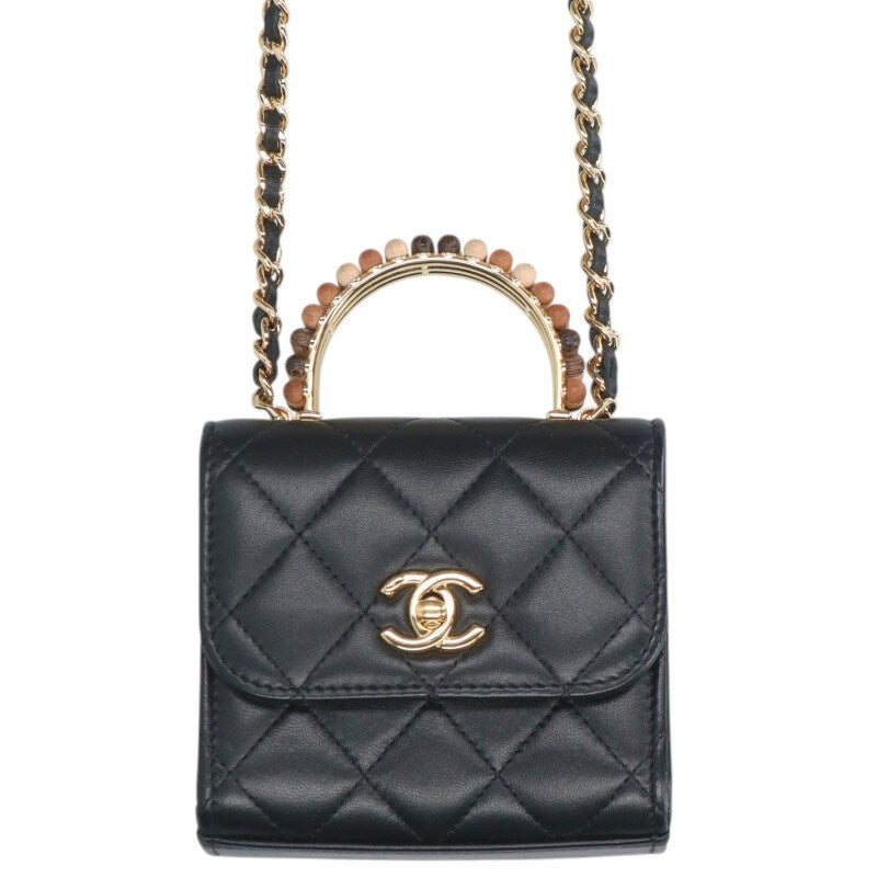 CHANEL Mini Matelasse Beaded Handle Bag Size ONE SIZE