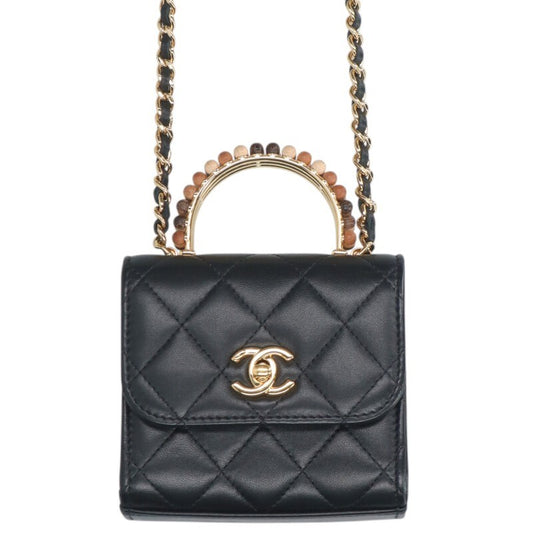 CHANEL Mini Matelasse Beaded Handle Bag Size ONE SIZE