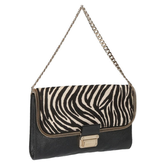 JIMMYCHOO Zebra Chain Shoulder Bag Black/White Size ONE SIZE