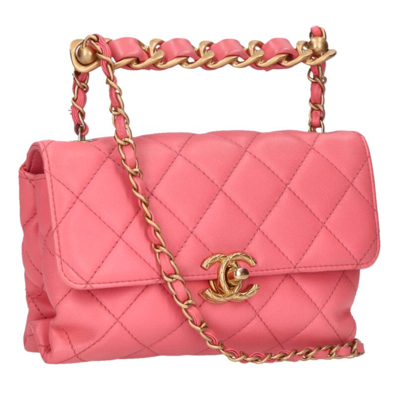 CHANEL Matelasse Coco Mark Quilted Chain Bag Size ONE SIZE