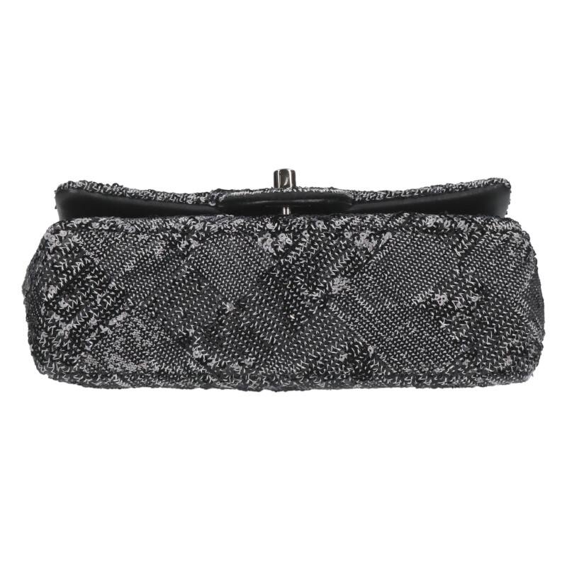 CHANEL Sequined Chain Shoulder Bag Black Size ONE SIZE