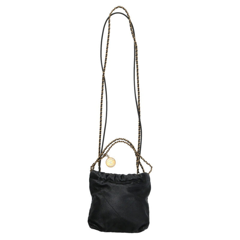 CHANEL 22 Mini Cutout Logo Caviar Skin Bag Size ONE SIZE