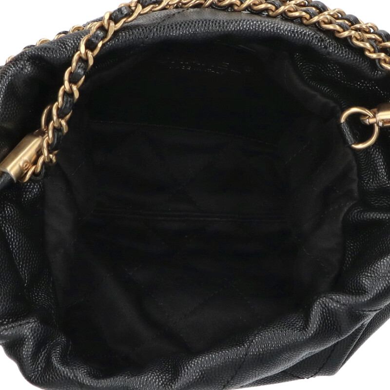 CHANEL 22 Mini Cutout Logo Caviar Skin Bag Size ONE SIZE
