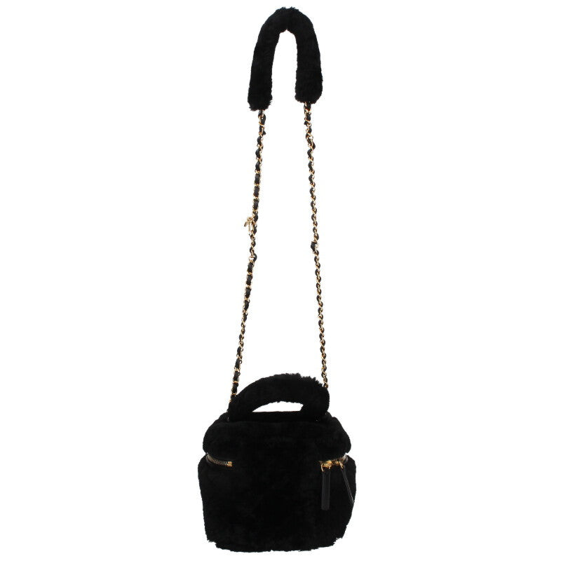 CHANEL Coco Mark Shearling 2-Way Shoulder Bag Size ONE SIZE