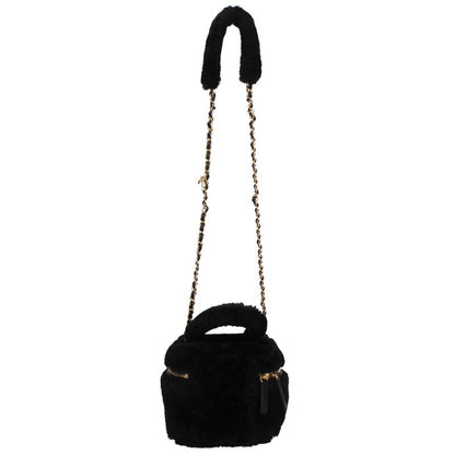 CHANEL Coco Mark Shearling 2-Way Shoulder Bag Size ONE SIZE