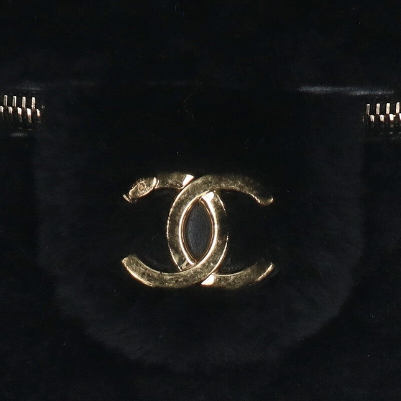 CHANEL Coco Mark Shearling 2-Way Shoulder Bag Size ONE SIZE