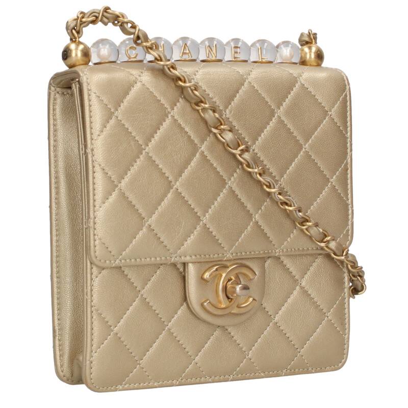 CHANEL Matelasse Clear Pearl Goat Skin Size ONE SIZE