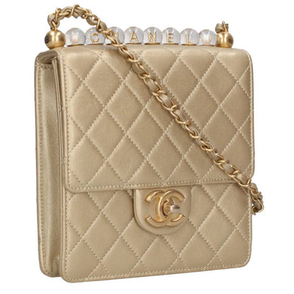 CHANEL Matelasse Clear Pearl Goat Skin Size ONE SIZE
