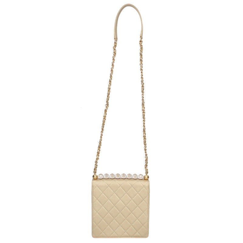 CHANEL Matelasse Clear Pearl Goat Skin Size ONE SIZE