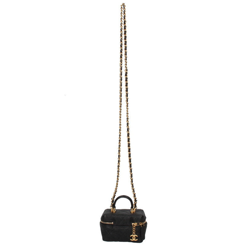 CHANEL Mini Vanity Caviar Skin Shoulder Bag Size ONE SIZE