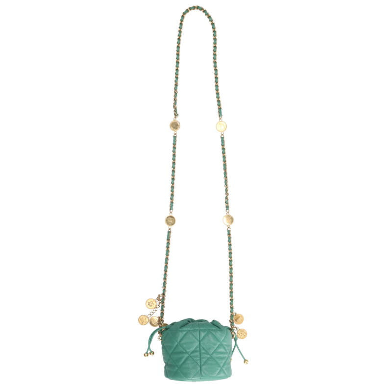 CHANEL Coco Mark Caviar Skin Drawstring Size ONE SIZE
